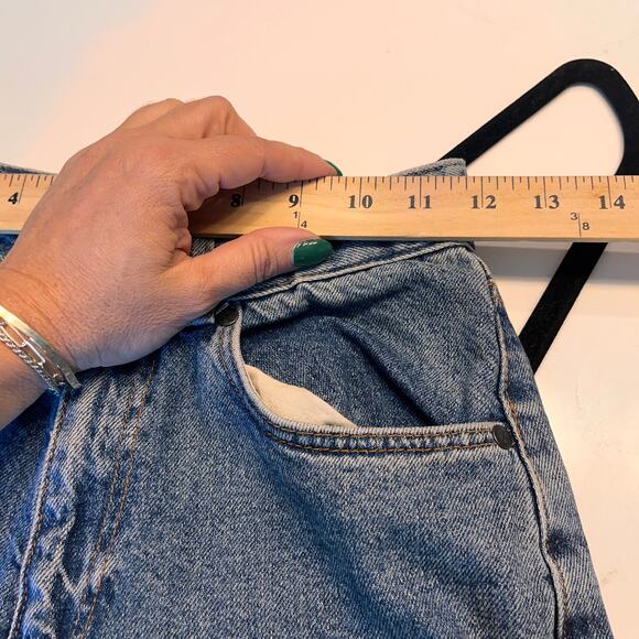 The Ragged Priest Blue High Rise Checkered Kickflip Wide Leg Jeans Size 26 - Picture 8 of 10